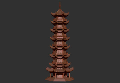 高精度宝塔玲珑塔琉璃塔模型