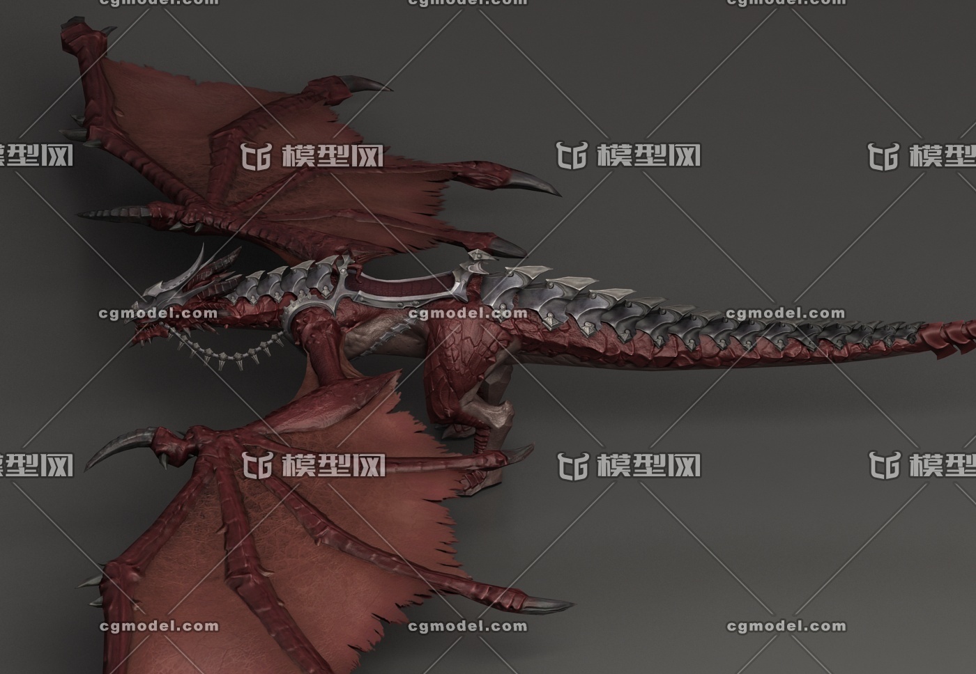 写实 铁甲飞龙坐骑 次世代火龙 魔龙 red dragon 红龙 魔幻世界 火龙