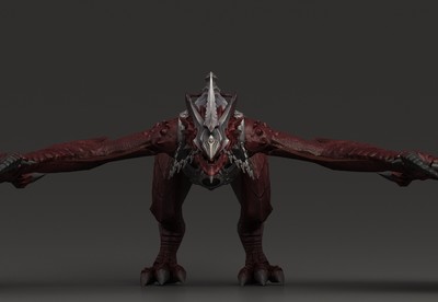 写实 铁甲飞龙坐骑 次世代火龙 魔龙 red dragon 红龙 魔幻世界 火龙