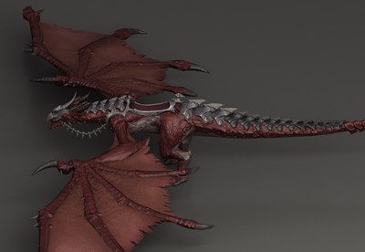 写实 铁甲飞龙坐骑 次世代火龙 魔龙 red dragon 红龙 魔幻世界 火龙