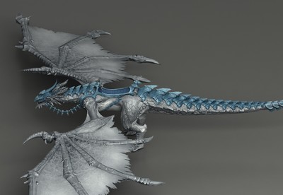 写实 寒霜冰龙坐骑 魔幻世界冰龙 次世代 dragon 魔龙 飞龙