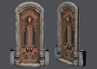 次世代 魔幻木门 魔法大门 场景部件 游戏物件  游戏场景 场景设计