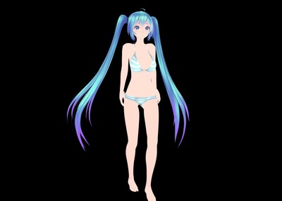 卡通少女比基尼初音未来