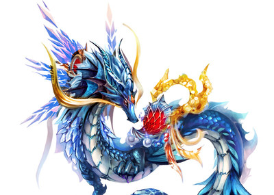 巨龙中国龙青龙蛟龙坐骑怪兽带绑定带待机走路动画