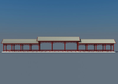 中式长廊 古建长廊 长廊 休闲长廊 仿古_艾菲尔设计作品_建筑公共设施
