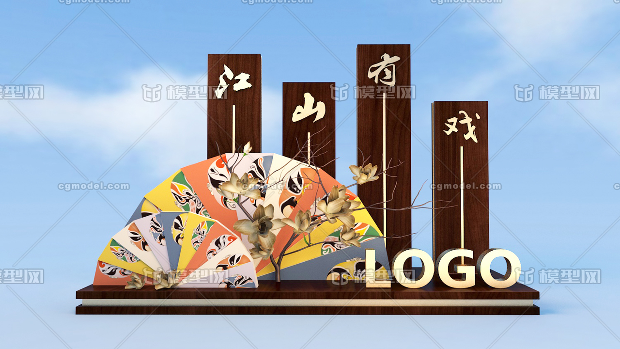 dp点 中式dp点 戏曲 戏曲dp点 中_p老师作品_美陈dp点/小景_cg模型网