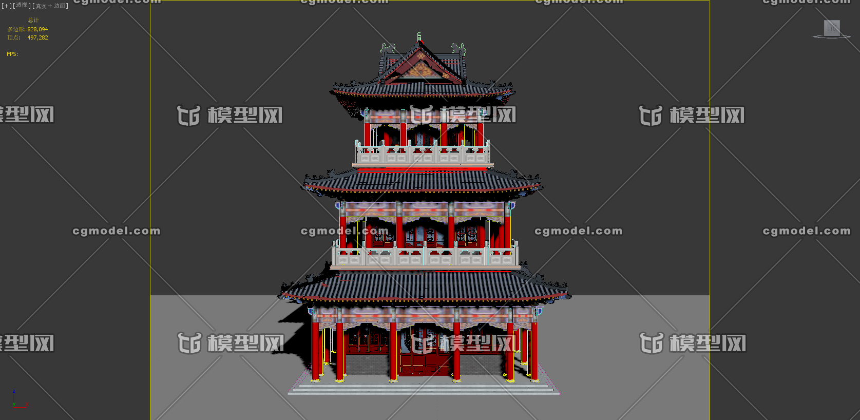 古建阁 仿古阁 明清阁楼 北方阁 三层阁楼 古建三层阁-历史建筑-建筑