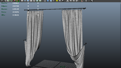 白的窗帘 门帘 棉麻布料 棉麻窗帘_双晴作品_生活用具家居装饰_cg模型