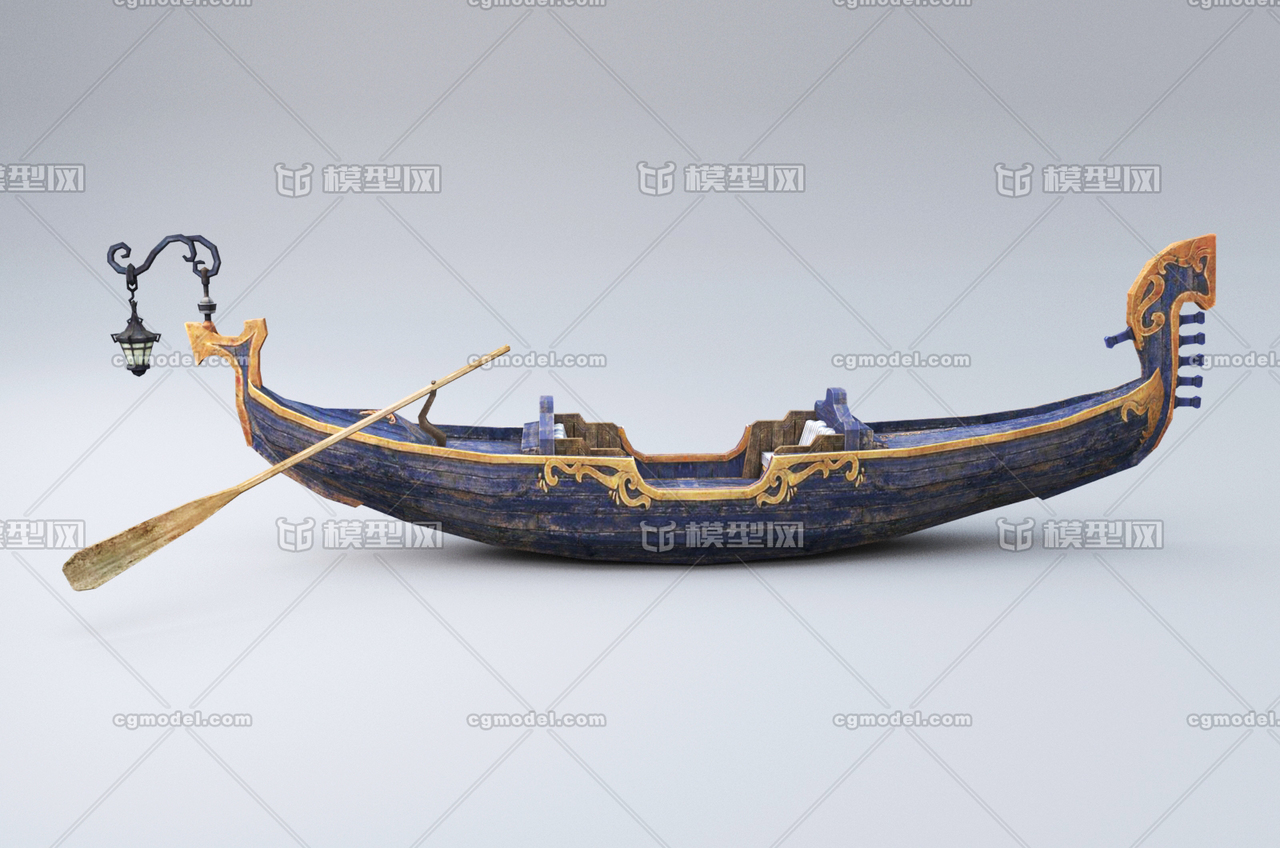小船 小木舟模型-古代船/仿古船模型库-Maya(.ma/.mb)模型下载-cg模型网