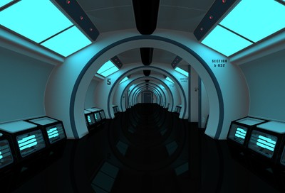未来科技走廊通道 空间站走廊通道模型-科幻场景模型库-Maya(.ma/.mb)模型下载-cg模型网