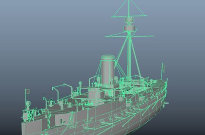 中日甲午战争 松岛号 松岛舰 老式战舰 _李映辉作品_船艇军舰_cg模型