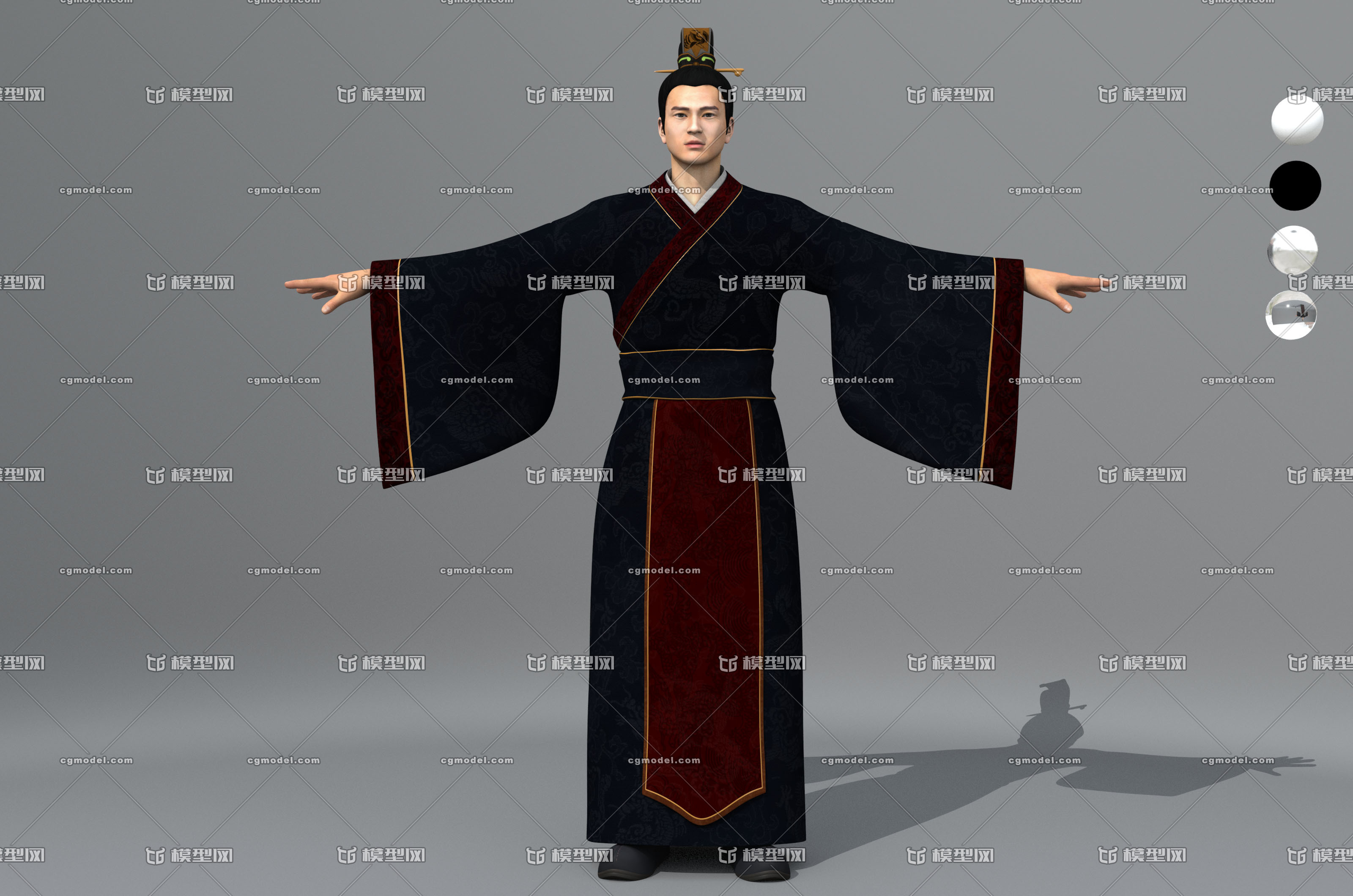 写实古代人物 古代男人 公子 贵族 秦汉大臣 汉代官员 汉朝丞相 太尉