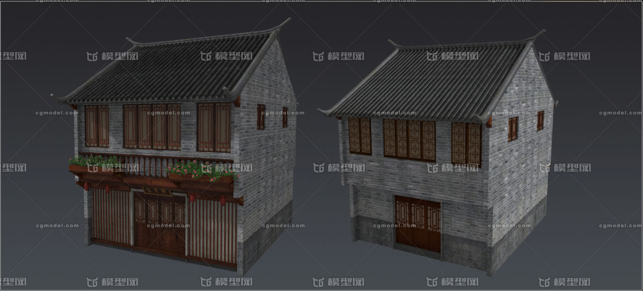 古代建筑 古代房屋模型-历史建筑模型库-Maya(.ma/.mb)模型下载-cg模型网
