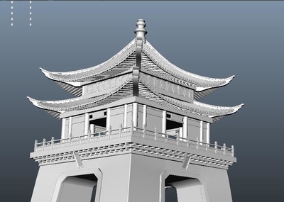 塔樓,古代門樓,古代建築_皮卡喵作品_建築歷史建築_cg模型網