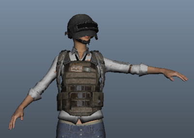 绝地求生吉利服三级头三级甲三级包人物模型