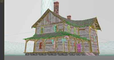 古建筑破旧的民居木板房建筑3d模型