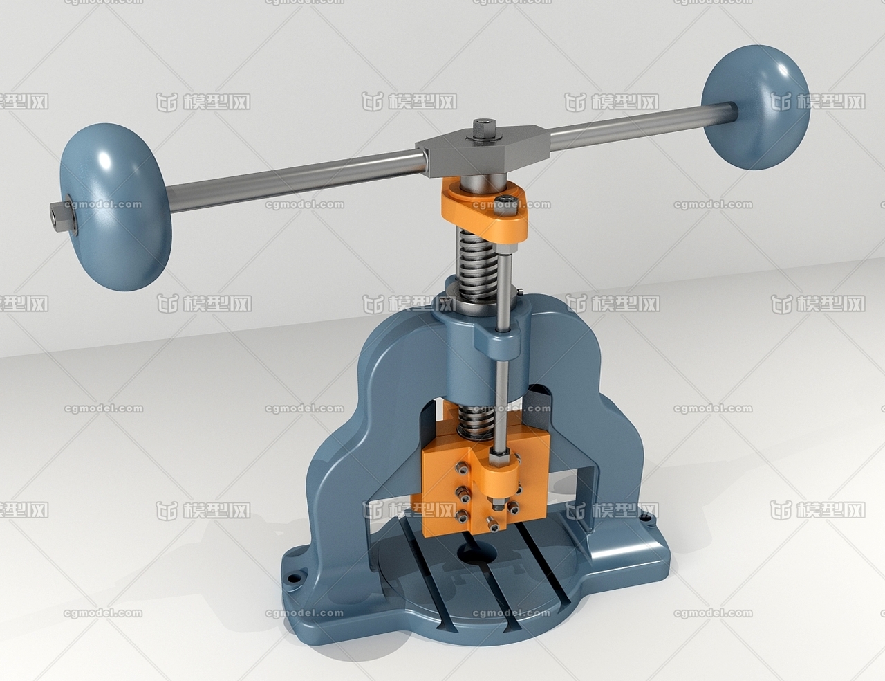 双面滚珠压力机_不言不语121作品_机械/器械工业设备_cg模型网