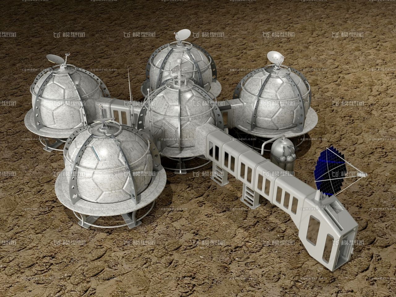 科幻太空基地模型-其他航天设施模型库-3ds max(.