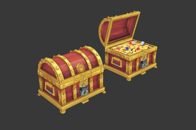 手绘二次元风格卡通风格宝箱宝藏箱子