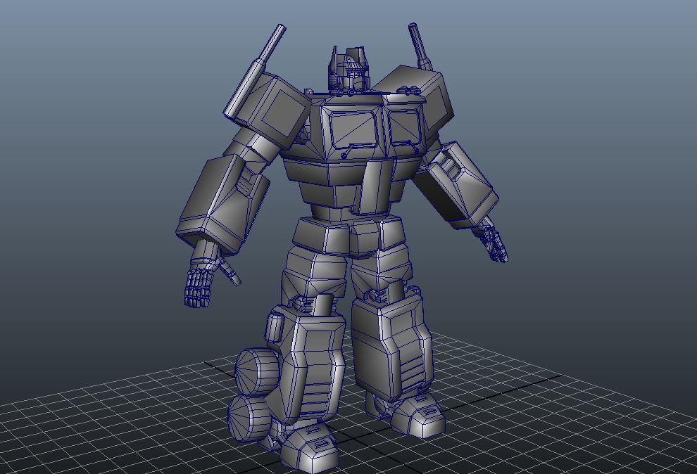 高质量变形金刚擎天柱动画版3d模型,1k_joechief作品_人物机器人/机甲