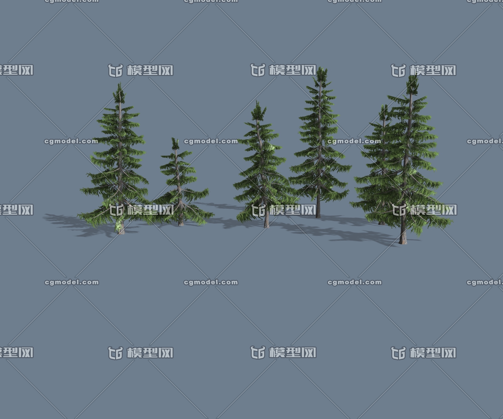 耸树林,针叶松树林,端游树林,页游树林,ar树林 maya max fbx三种格式