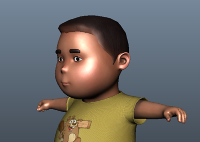 现代 小孩 小男孩  有绑定  有贴图