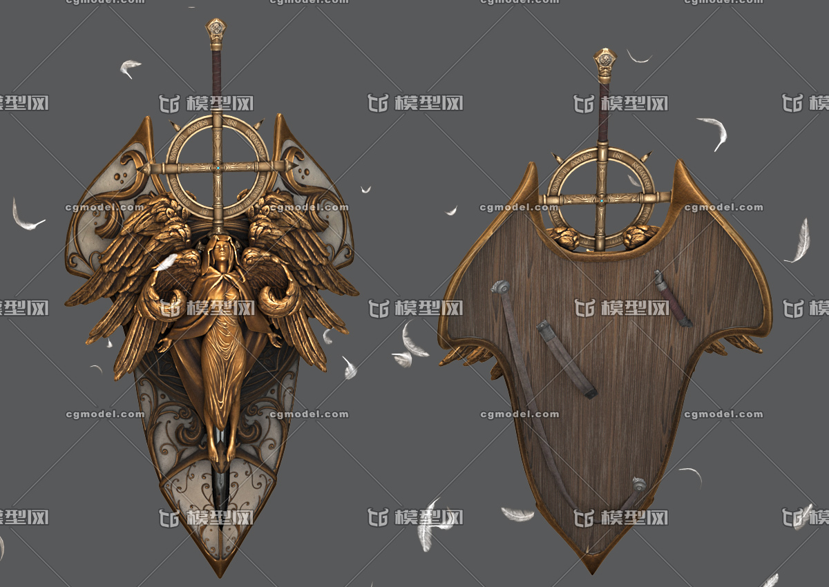 次世代 天使剑盾套装 天使剑 天使盾 p_heikeji作品_武器冷兵器_cg