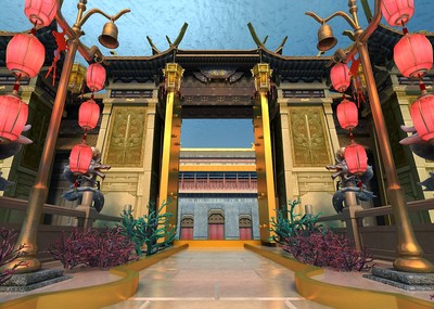 卡通龙宫大门开启动画场景,卡通,龙宫,大门,龙,盘龙柱,max模型,写实