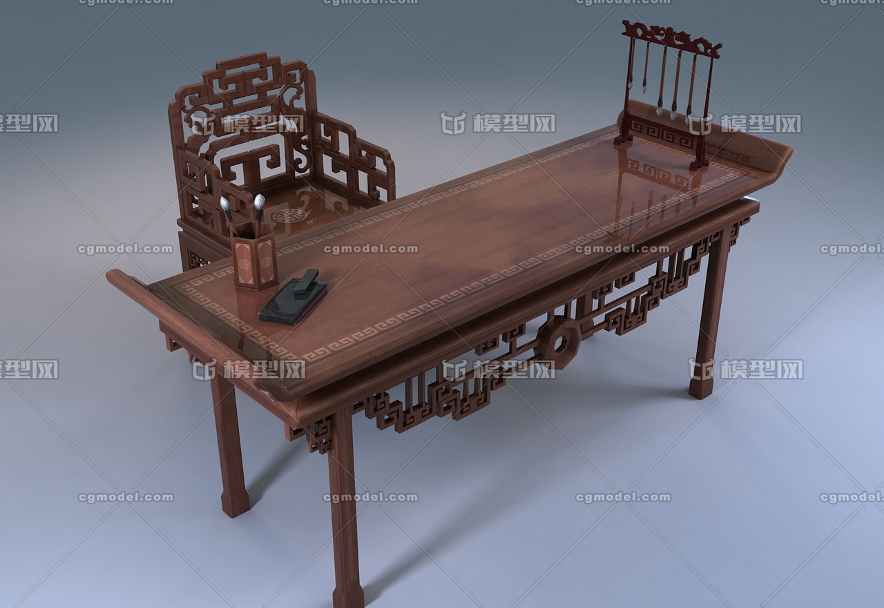 古代 案桌模型-桌椅模型库-Maya(.ma/.mb)模型下载-cg模型网