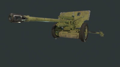 第二次世界大战苏维埃联邦陆军zis-3型76毫米火炮,有贴图,无路径.
