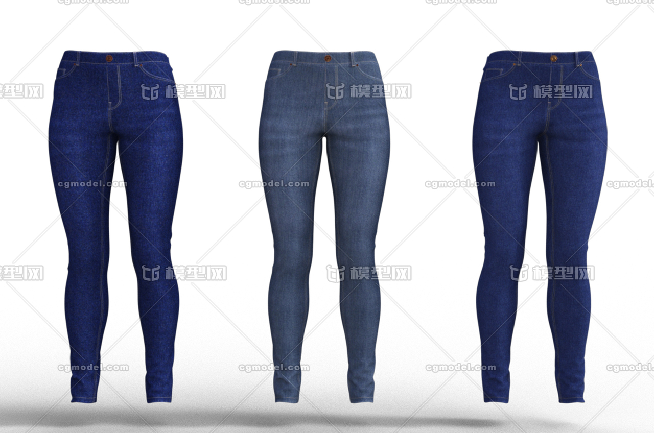 3款牛仔裤 裤子 服装 衣服