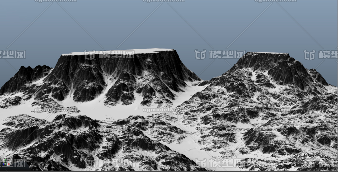 雪山雪地模型-自然场景模型库-Maya(.ma/.mb)模型下载-cg模型网
