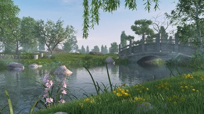 河边写意 美丽湖景 古桥 石桥 湿地公园 生态公园 景观 草坪 小桥流水