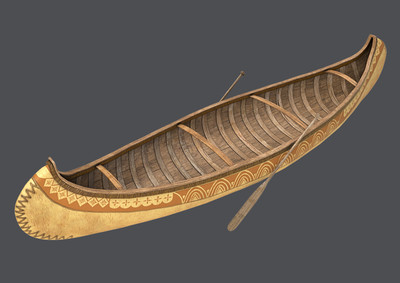 pbr次世代 写实 独木舟 划艇 船只 古代船 非洲船 印第安人 船 古代