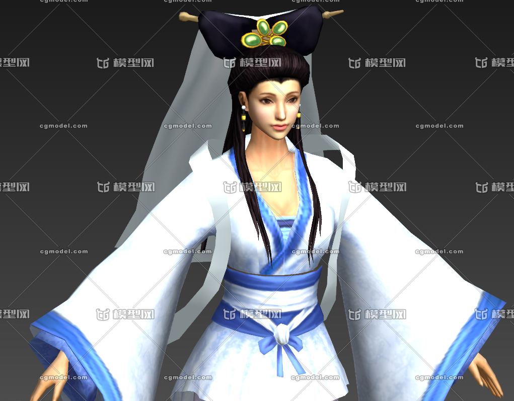 白娘子【带绑定】 青白蛇 白夭夭 美女 赵雅芝 古装仙女 妖女 3d模型