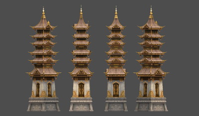 七宝玲珑塔,古塔,宝塔,千重楼,小型佛塔,石塔