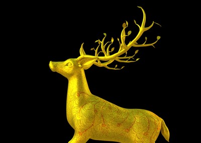 金色鹿有贴图材质动画模型