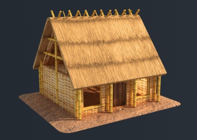 房子 竹子 竹房 养猪房 棚子 茅房 _ob大雄作品_建筑私人住宅_cg模型