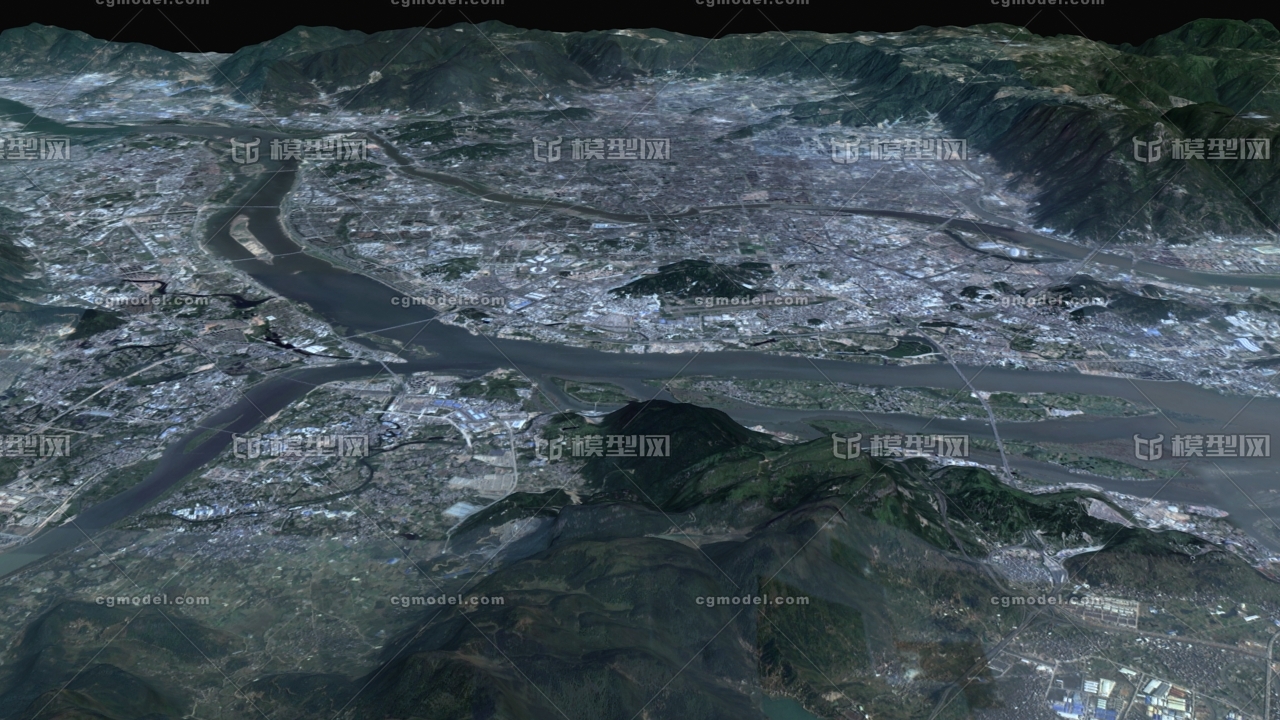 福州3d模型福州地形山脉福建省会