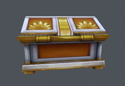 精致手绘贴图  有打开动画 百宝箱  宝藏箱子   黄金 box