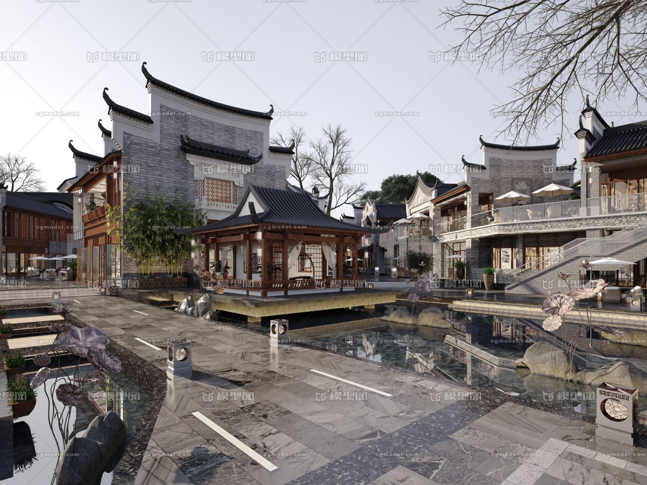 古建商業街不含配景植物