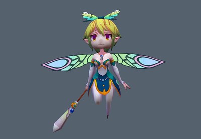 带动画 卡通 二次元 q版蝴蝶 精灵   低模  butterfly   蝴蝶仙子