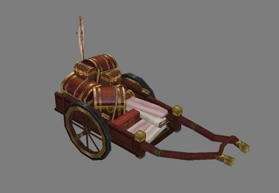 中国风 古代 镖车 马车 低模手游 手绘模型 贴图512x512
