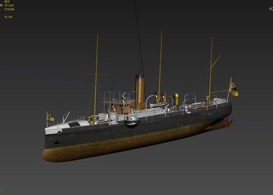 北洋水師 廣乙 魚雷巡洋艦模型-軍艦模型庫-3ds max(.