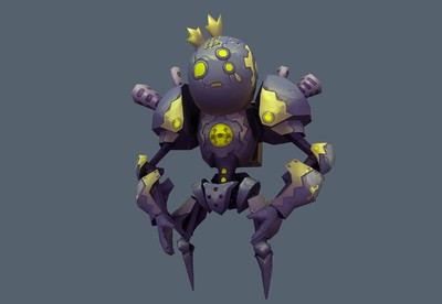 带动画  q版铁皮机器人   robot   手绘贴图  低模 铁皮小怪   蒸汽