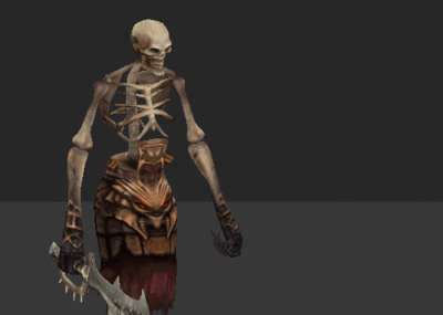 骷髅 骨架【带绑定动画】人骨 骨头 走路 刀 兵器 怪物模型