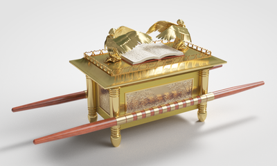 漂亮黄金约柜法柜翅膀天使守护