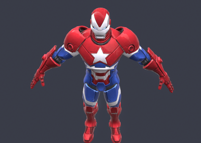 pbr材质 钢铁侠 爱国者套装 机器人 漫威 超级英雄 复仇者联盟 复联