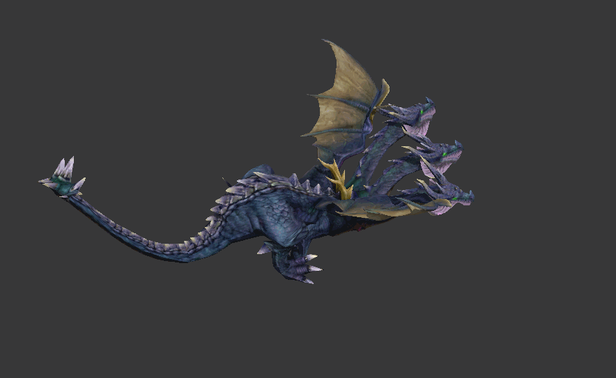 三头龙【带绑定飞行动画】怪物龙 飞龙 龙王 游戏模型 低模有贴图