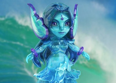 水精灵 水元素 流水质感 通透渲染 带材质贴图